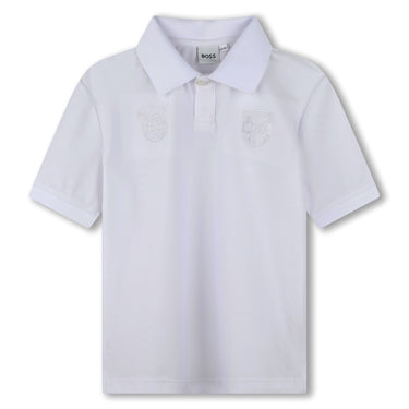 Playera Polo para niño y adolescente Boss blanca